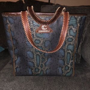 Consuela snakeskin tote